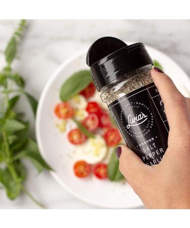 Livia's Seasoning 6.6oz (Pack of 3) - Kosher Salt, Black Pepper, Garlic Spice Blend for Cooking & Grilling Chicken, Steak, Fish, Burgers - Delicious Rub for All Foods - Buy Online on GoSupps.com
