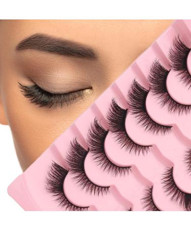 False Eye Lashes 7 Pairs Natural Wispy 3D Effect Lashes Fluffy Cat Eye Lashes Wispy Fake Eyelashes for Parties Reusable Type 13 - Buy Online on GoSupps.com