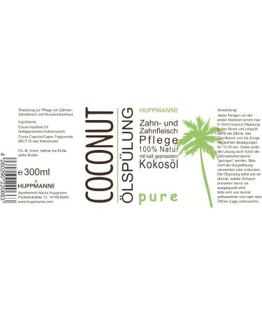 Buy Huppmann's Coconut Mund-oil Pure for Oil Pulling | Natural Mouthwash & Oil Pulling Solution - Buy Online on GoSupps.com