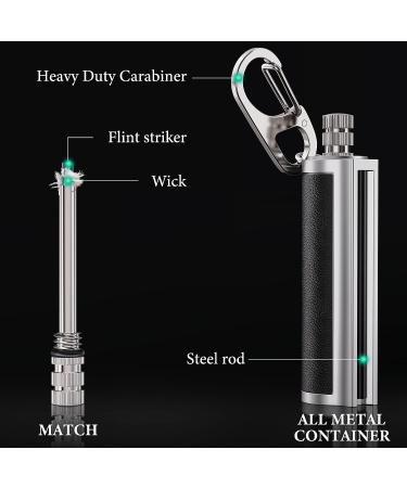 Dreambay Permanent Match Fire Starter 2 Pack with Carabiner | Waterproof Flint Match Keychain EDC | Glow in The Dark Paracord | O-Ring | Survival Lighter | (Pack of 1) - Buy Online on GoSupps.com