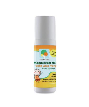 Kid Safe Magnesium Oil Roller - Magnesium for Kids  Helps Kids Sleep and Feel Calm  Easy to Use Roll On Applicator  Great for Calming  Headaches  and Sleep + Free Magnesium Chart PDF (Pack of 1)