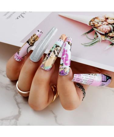 Makartt Nail Foil Transfer Sticker Kit - 10 Sheets Newspaper Style Nail Art, Self-Adhesive - Perfect for Creative Nail Designs - Buy Online on GoSupps.com