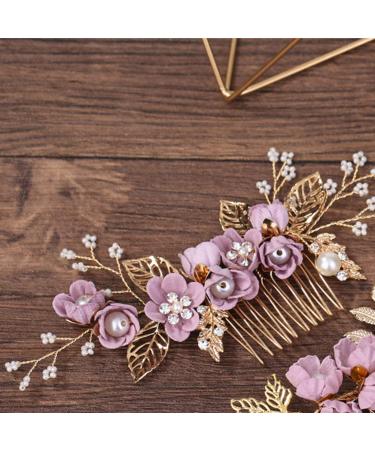 Stunning Purple Rhinestone Wedding Hair Comb - Crystal Bridal Headpiece & Accessories - Buy Online on GoSupps.com