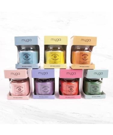Myga Root Chakra Candle | Vegan Soy Wax & Essential Oil | Relaxation Yoga & Meditation | Eco-Friendly Aromatherapy - Buy Online on GoSupps.com