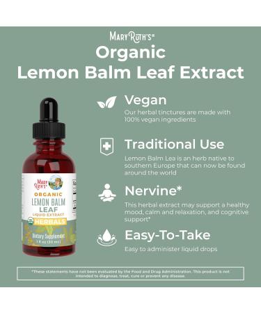MaryRuth Organics Lemon Balm Leaf - 1 Fl Oz. - Buy Online on GoSupps.com