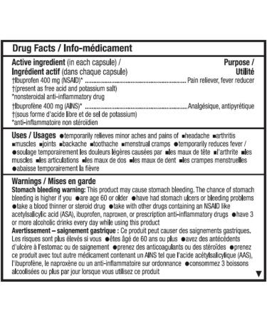 Stanley Pharmaceuticals Extra Strength Ibuprofen Liquid Capsules 400mg 24 count - Buy Online on GoSupps.com