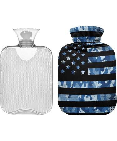 Naanle Vintage Camouflage American Flag Hot Water Bottle - 1L Transparent Heating Pad for Bed Hand & Feet Warmer | Pain Relief & Cold Therapy - Buy Online on GoSupps.com
