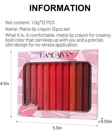 Wood collection 12 Colors Wax Crayon Pen Set Lipstick Long Lasting Moisturizing and Waterproof Lipstick with Integrated Pencil Sharpener 02 A04 - Buy Online on GoSupps.com