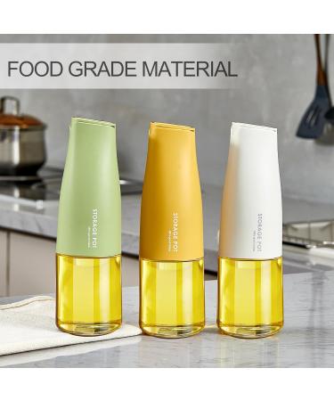TYPZSS 17oz Auto Flip Kitchen Oil Bottles For Olive Oil And Vinegar By Glass And Silicone High Appearance Level Single-Handed Grab Oil Bottle Gift (White) - Buy Online on GoSupps.com