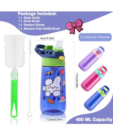 SUPPRUI Kids Water Bottle with Straw for School Leak Proof 480ML Toddler Water Bottles BPA-Free for Boys & Girls (Blue) - Buy Online on GoSupps.com
