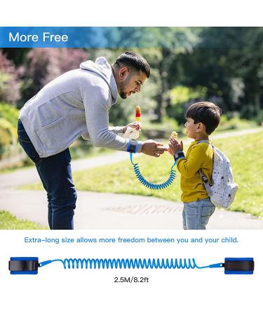 Hooyyene Anti Lost Wrist Link for Toddlers - Safety Toddler Leash for Kids - Children's Wristband for Outdoor Family Travel (Blue 8.2ft) - Buy Online on GoSupps.com