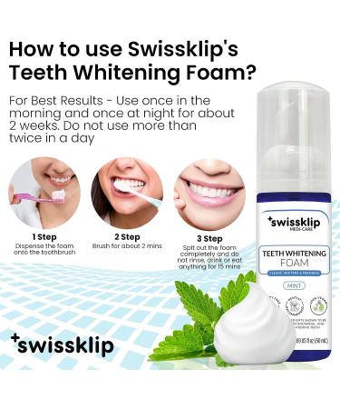Swissklip Foam Toothpaste Teeth Whitener - Best Professional Whitening Kit | Best Teeth Whitening Products - Buy Online on GoSupps.com
