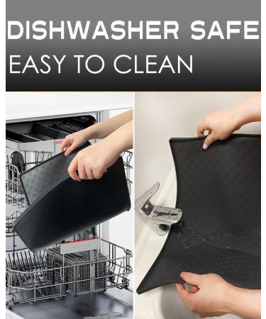 Non-Slip Silicone Dog & Cat Feed Mat - Waterproof Dishwasher-Safe 60x40cm Black | Avydiif Bowl Pad for International Shipping - Buy Online on GoSupps.com
