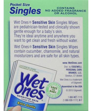 Wet Ones Sensitive Skin Extra Gentle Wipes Singles - 24 Count - Buy Online on GoSupps.com