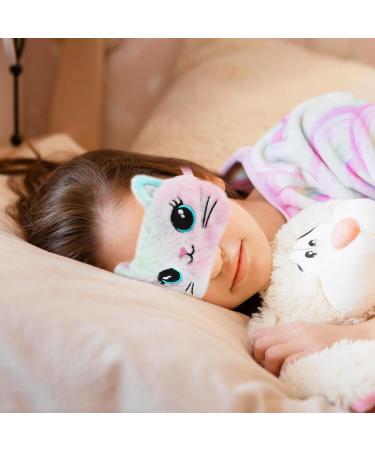 2 PCS Plush Sleeping Eye Mask - Cute Animal Satin Blindfold for Comfortable Sleep | Soft Eye Cover for Men & Women - Buy Online on GoSupps.com