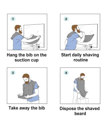 Beard Grooming Bib for Men - Non-stick Beard Shaving Catcher with Suction Cups & Storage Bag - Perfect for Easy Trimming & Styling - Buy Online on GoSupps.com