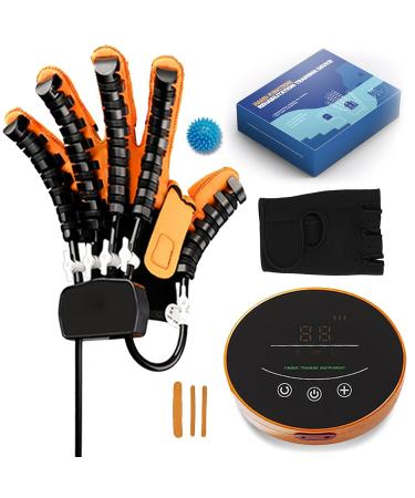 Hand Fution Rehabilitation Robot Gloves Arthritis Gloves Hand Exercise Rehabilitation Equipment Therapy Physical Stroke Finger Splint Assistive Gloves Orange Left M Orange Left M