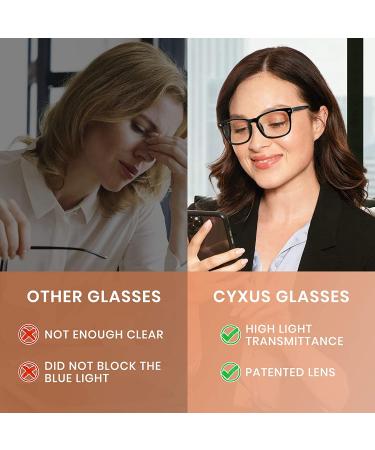 Cyxus Blue Light Blocking Square Glasses with Clear Lens | Black & Transparent Frame - Buy Online on GoSupps.com