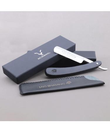 Jag Shaving Razor - Sustainable Safety Razor with Leather Case for Men | Eco-Friendly Black Razor - Perfect for Travel - Buy Online on GoSupps.com