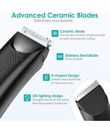 ATESON Body Hair Trimmer for Men with Charging Dock - Electric Beard & Pubic Hair Trimmer - Waterproof Body Groomer Ball Shaver with Light - Buy Online on GoSupps.com
