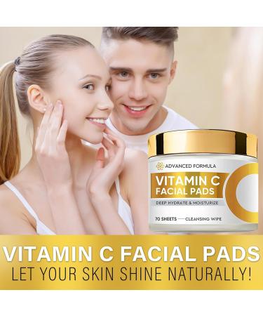 Vita C Facial Pads - Anti-Aging Skin Care Exfoliating & Pore-Reducing Face Pads 70 Sheets - International Shipping Available - Buy Online on GoSupps.com