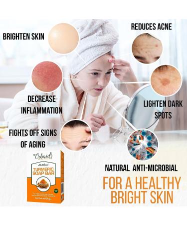 Turmeric Soap Bar for Face & Body - Brightens Skin, Reduces Acne, Fades Scars - 4oz Bar for All Skin Types - Buy Online on GoSupps.com