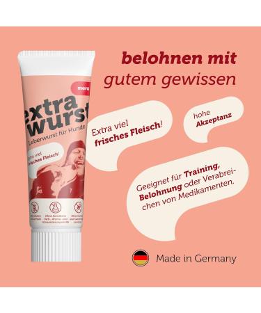 Buy Mera Extra Wurst Grain-Free Dog Liver Sausage 75g Tube | Healthy Training Treats for Dogs & Puppies | No Sugar or Salt - Buy Online on GoSupps.com
