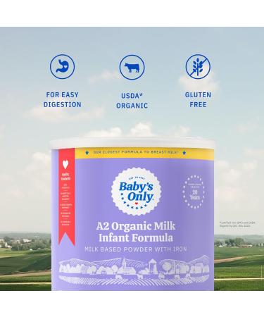 Baby's Only A2 Organic Milk Infant Formula Milk Based Powder With Iron  - Gentle - 21OZ - Buy Online on GoSupps.com