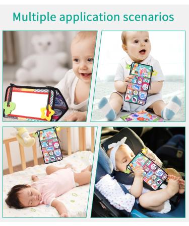 Zawaer Baby Spiegel Toy - Foldable Sensory Fabric Books | High Contrast Montessori Toys for Newborns 3+ Months - Visual Auditory Tactile Stimulation - Buy Online on GoSupps.com