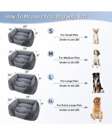 AIPERRO Orthopedic Calming Dog Bed | Machine Washable Rectangle Bed for Large, Medium, Small Dogs | Soft & Breathable Pet Sofa Bed | Anti-Slip Bottom | M(25''x21''x8'') - Buy Online on GoSupps.com