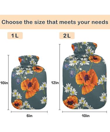 Buy NAANLE Vintage Goose Transparent Hot Water Bottle - 2L for Menstrual Cramps Pain Relief & Heat Therapy - Flower Poppy Design - Buy Online on GoSupps.com