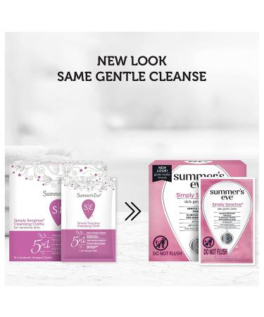 Summer's Eve Simply Sensitive pH Balanced Feminine Wipes - 16 Count (Pack of 3) - Buy Online on GoSupps.com