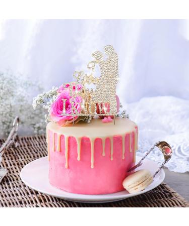 Wedding Cake Toppers Wedding Cake Topper with Rhinestones Wedding Cake Decorations wedding Cake Toppers Bride and Groom for Wedding Engagement Anniversary Valentine's Day (I KNOW YOU LOVE) - Buy Online on GoSupps.com