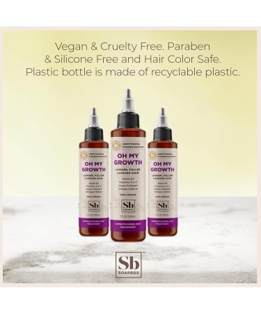 Soapbox Oh My Growth Lengthening Vitamin Booster Treatment - Biotin Vegan Collagen & Vitamins A & C 5oz | Vegan & Cruelty-Free Hair Growth Solution for All Hair Types - Buy Online on GoSupps.com