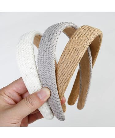 Wovowovo 4 Pack Rattan Boho Headbands for Women - Wide Padded Non-Slip Braided Hair Bands - Summer Girls Hair Accessories - Buy Online on GoSupps.com