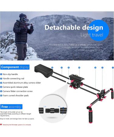 Neewer Camera Shoulder Rig Film Making Kit for DSLR & Camcorder | Soft Rubber Shoulder Pad, Dual Hand Grips | Canon/Nikon/Sony Compatible | Red + Black - Buy Online on GoSupps.com