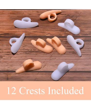 Hammerhead Toe Pad - 12 Pairs Gel Toe Spacers for Foot Pain Relief and Walking Stability (Peachpuff/White) - Buy Online on GoSupps.com
