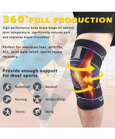 Beister Knee Compression Sleeves with Adjustable Straps - Men & Women Professional Support Brace for Meniscus Tear, Arthritis, Sports Joint Pain Relief - Running, Basketball - Black, Size L - Buy Online on GoSupps.com