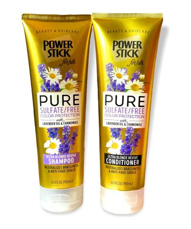 Pure Sulfate Free Ultra Blonde Revive Shampoo & Conditioner 6.5 oz Color Protection with Lavender Oil & Chamomile