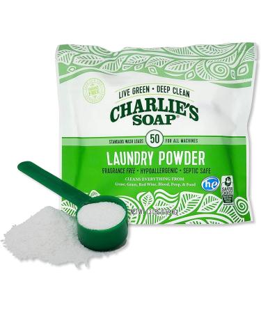 Charlie s Soap Unscented Laundry Powder - 150 Loads (3 x 50 Load Bags) | Eco-Friendly Sustainable Laundry Detergent - Buy Online on GoSupps.com