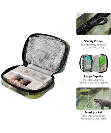 Naanle Forest Elephant Pill Box | 7-Day Travel Pill Organizer | Compact Vitamin & Supplement Case | Multi-Colored Zipper Bag - Buy Online on GoSupps.com