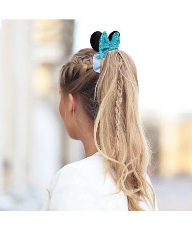 6sisc 8Pcs Leopard Mouse Ear Scrunchies: Cute Elastic Hair Bands for Women, Kids, Girls - Velvet Sequin Bow Scrunchy for Thin/Thick Hair - No Damage Ponytail Holder Ties - Buy Online on GoSupps.com