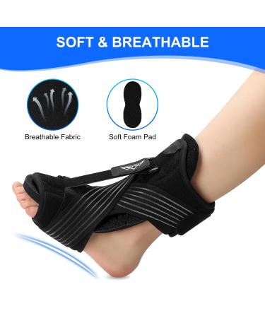 Supregear Adjustable Plantar Fasciitis Brace + Night Splint for Foot Pain Relief - 2 Pack (Black) - Buy Online on GoSupps.com