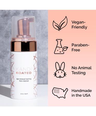 Kandi Koated Age-Renewal Foaming Facial Cleanser Plant-Based Face Wash with B3 Turmeric & Rose Hip Hydrating Radiance-Boosting Vegan Small Batch 3.4 fl oz - Buy Online on GoSupps.com