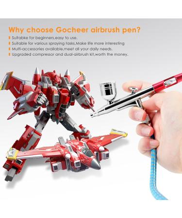 Professional Airbrush Kit with Dual-Action Gravity Feed Air Brush Sets - 0.3mm & 0.5mm Nozzles, 20cc & 40cc Cups - Buy Online on GoSupps.com