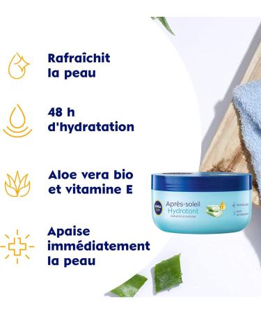NIVEA SUN Hydrating Aftersun Balm (1 x 300 ml) Moisturizing Body Balm with Organic Aloe Vera for Intense and Long Lasting Hydration - Buy Online on GoSupps.com