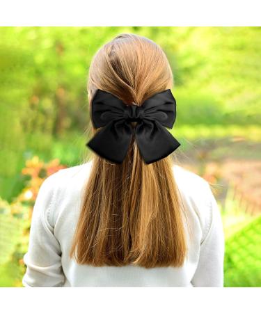 Silk Hair Loops for Women & Girls - Cute 2-Piece Set | White & Black Hair Bands & Clips - Stylish Hair Accessories - Buy Online on GoSupps.com