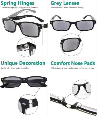 Eyekepper 5-Piece Spring Hinge Half Eye Reading Glasses Set +0.50 Gray Lens - Stylish & Durable - Buy Online on GoSupps.com