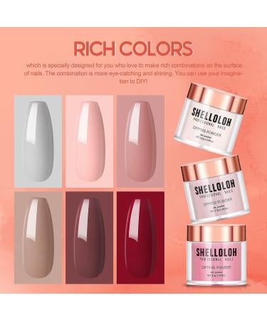 Dipping Powder Nail Kit Starter with Nail Drill - 6 Color Set with Glitter and Essential Liquid, Manicure Tools Gift for Women - Buy Online on GoSupps.com