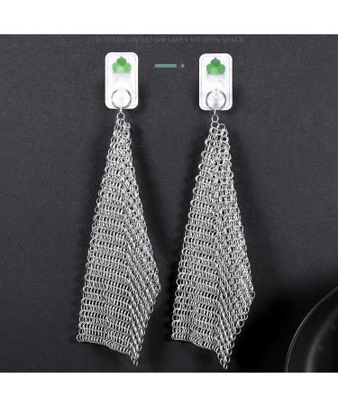 Cast Iron Cleaner Stainless Steel Garden Home Iron Cleaner Cast Iron Cleaner Chainmail Scrubber for Cast Iron Pan Dutch Ovens Cast Iron Grill Scraper Skillet Scraper 1pc Silver - Buy Online on GoSupps.com